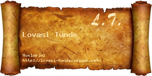 Lovasi Tünde névjegykártya